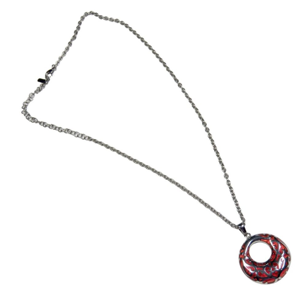 Inox Women's Stainless Steel Orange and Polished Pendant